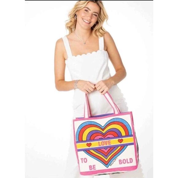 NWT Brighton Rainbow Bright Canvas Beach Tote Bag MSRP $125 - Picture 8 of 8